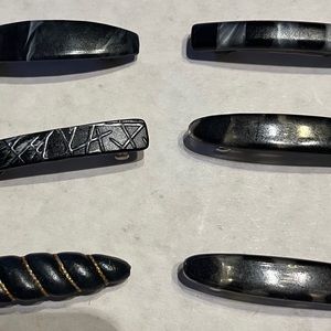 6 set of Black Barrettes